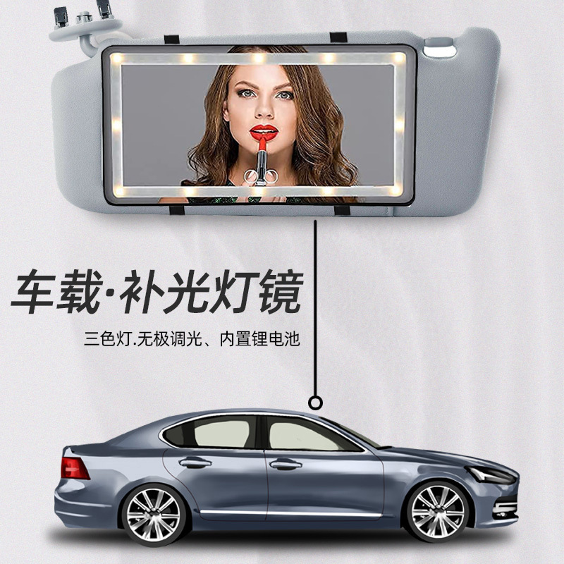 Car-mounted make-up mirrors.