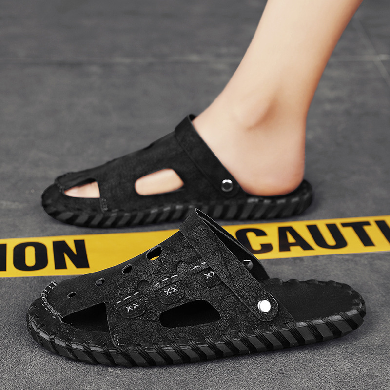 A man with sandals and sandals for summer.