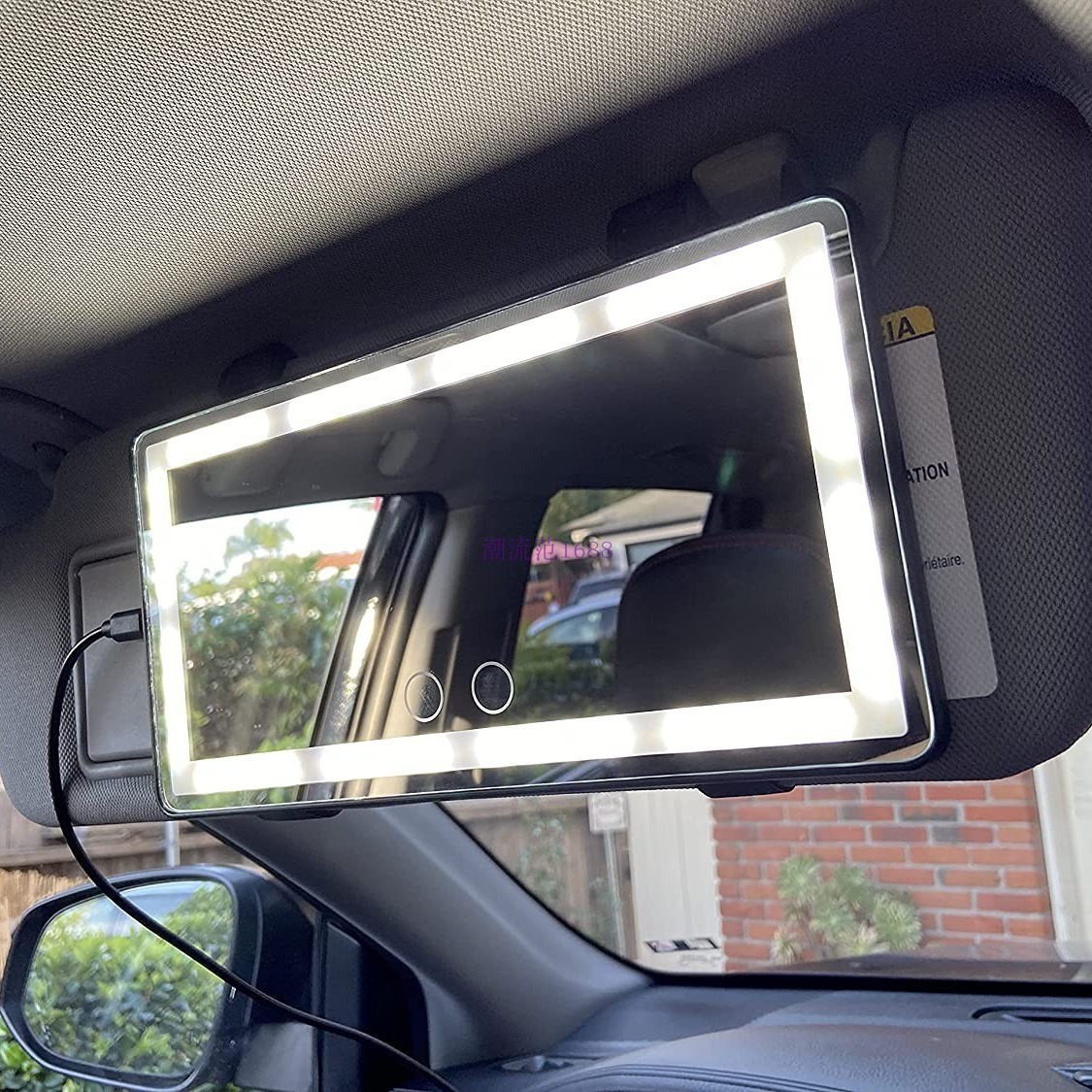 Car-mounted make-up mirrors.