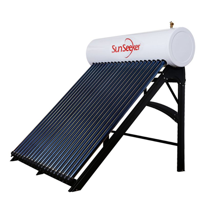 Home-based solar water heater, stainless steel tank, pressurized, water-based solar heater