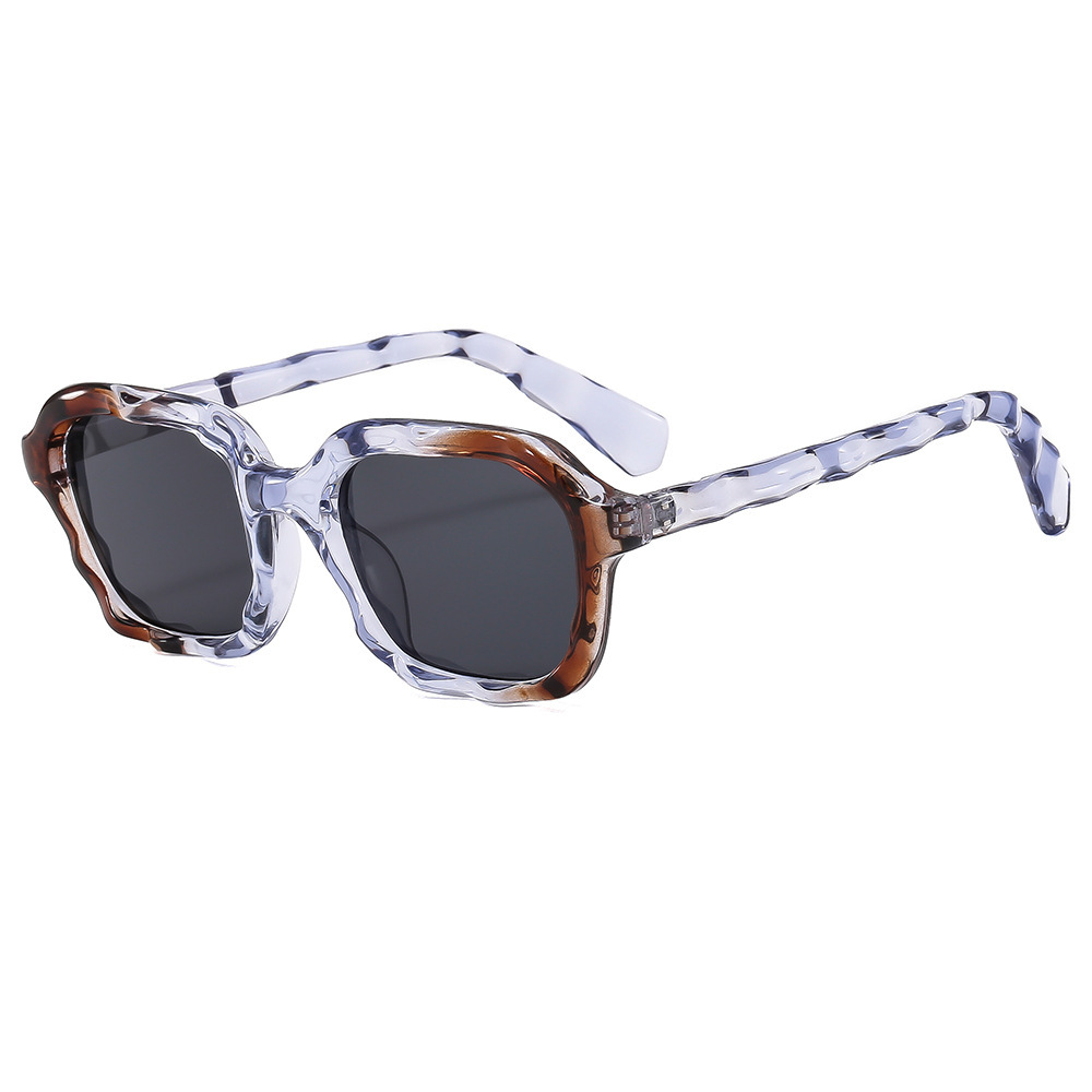 2024 new fashion Korean square waveside sunglasses for the red-skinned sunglasses.