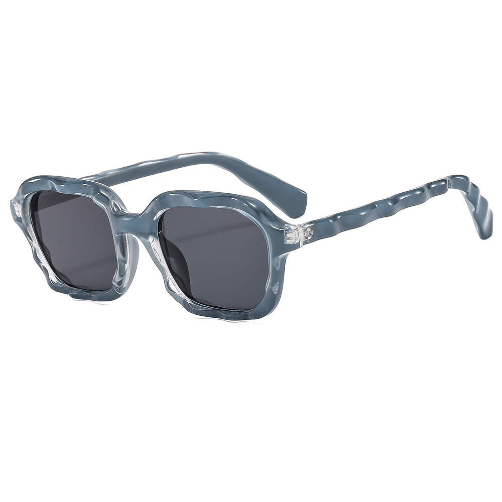 2024 new fashion Korean square waveside sunglasses for the red-skinned sunglasses.