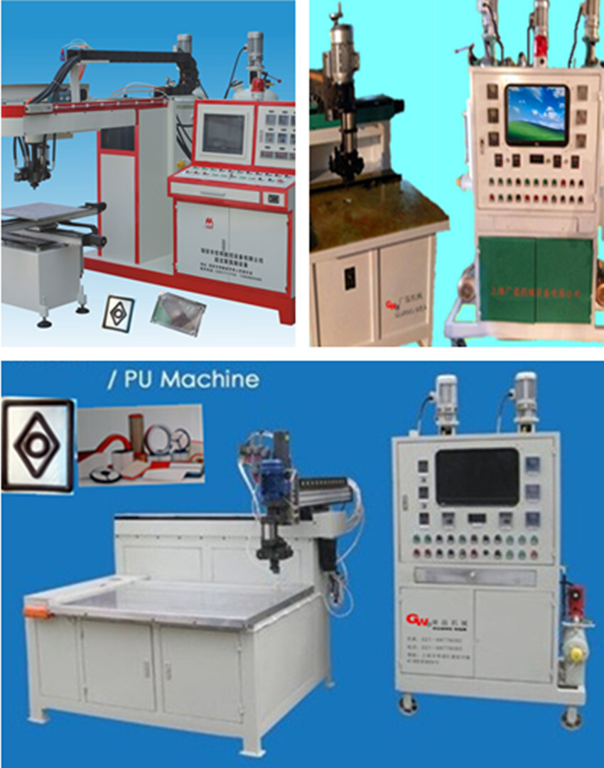 Bộ lọc, máy xức dầu, máy sản xuất bong bóng polyurethane, máy chỉ điểm dính, máy đóng dấu.