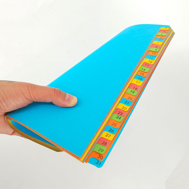 A4 mục lục trang của các loại nhựa của các trang giấy phân loại của mục lục giấy màu số 10/12/21