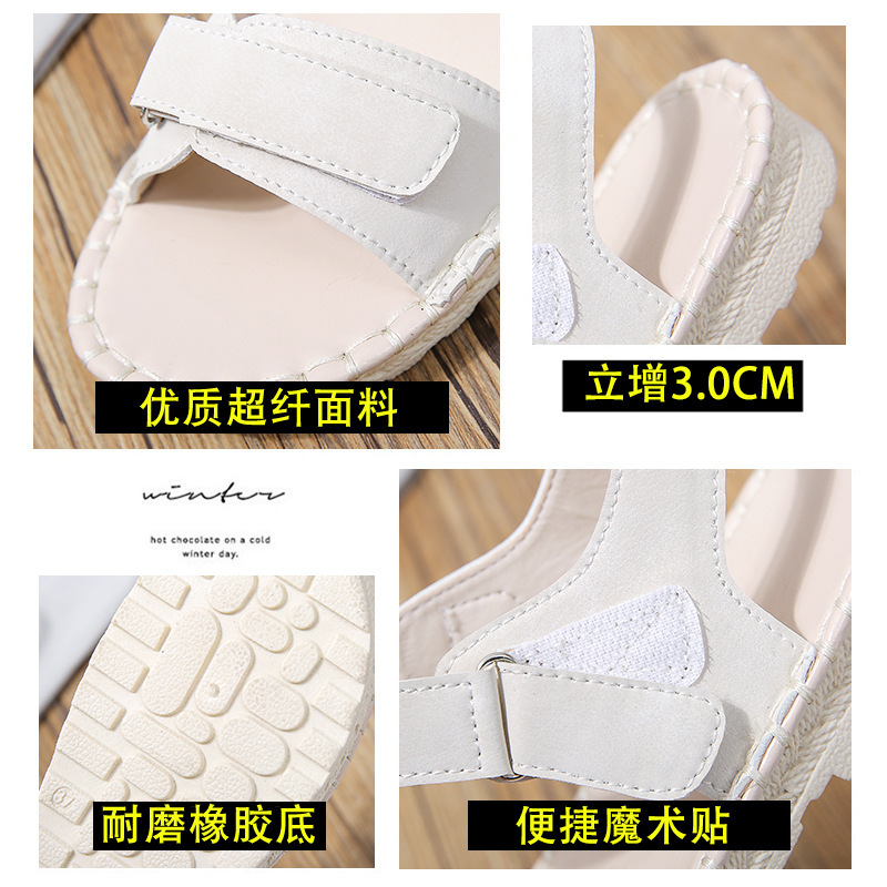 2022 new sandal sandals, toes-and-toes soft-deficient sandals, white student girl's hair.