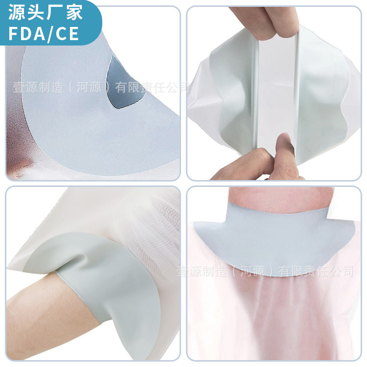 เท้าผู้ใหญ่และเท้า PICC อาบน้ําด้วยท่อที่หัก และแผลพลาสเตอร์กาว