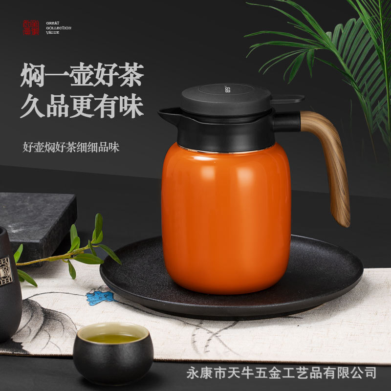 天牛316焖茶壶不锈钢家用老白茶闷泡壶显温保温水壶大容量厂批发