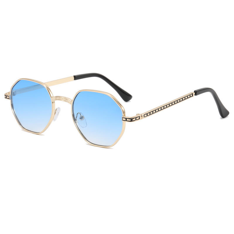 2022 new fashion polygonal metal frame UV-proof sunglasses tremors-like sunglasses