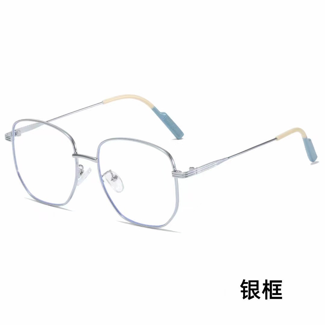 2023 New Fashion Box Blue Light Mirror Mirror Personal Metal Frames with Near-sighted Glasses