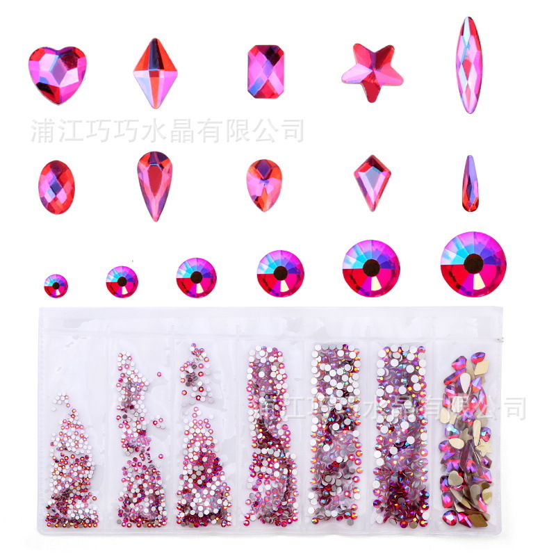 Cross-border new 7-grams, suit of nail diamond, flat-glass water drilling for alien diamond nails.