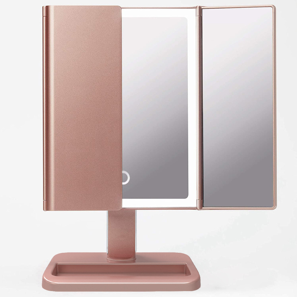 LED desktop dresser with a lamp on three sides of the shell mirror