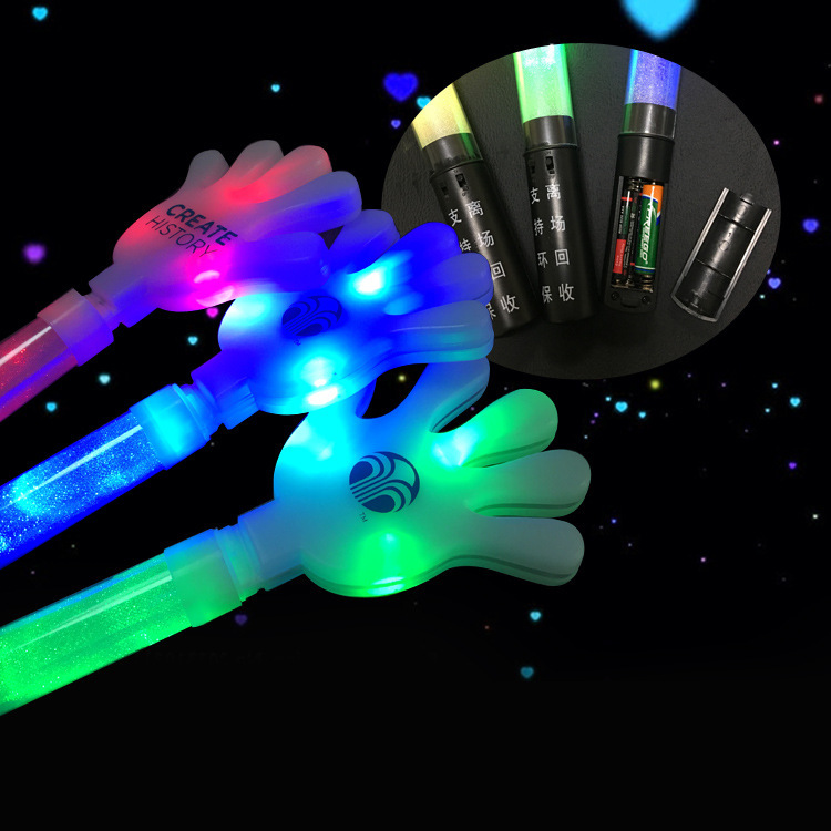 Hands on the fluorescent stick.