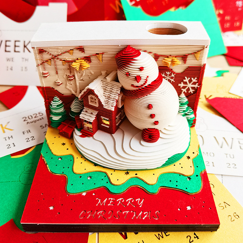 New Christmas snowman 3d 3d, sign a teacher's gift torn up every week, and sign a children's hand.