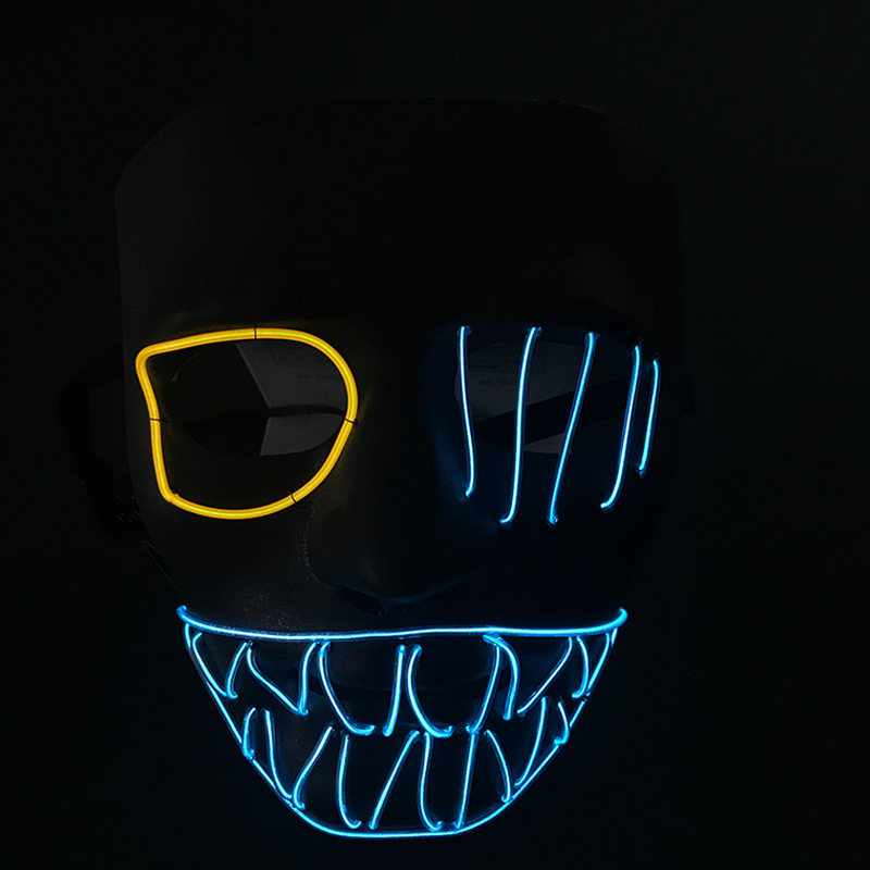 信德莱新款Neon LED mask 厂家货源万圣节热销多色冷光线发光面具