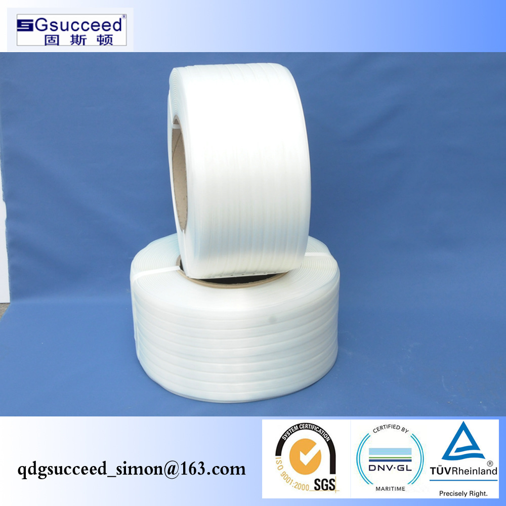 Polyester fibre woven white wrapping machine substitute knitting belt 13 mm soft knapsacking belt