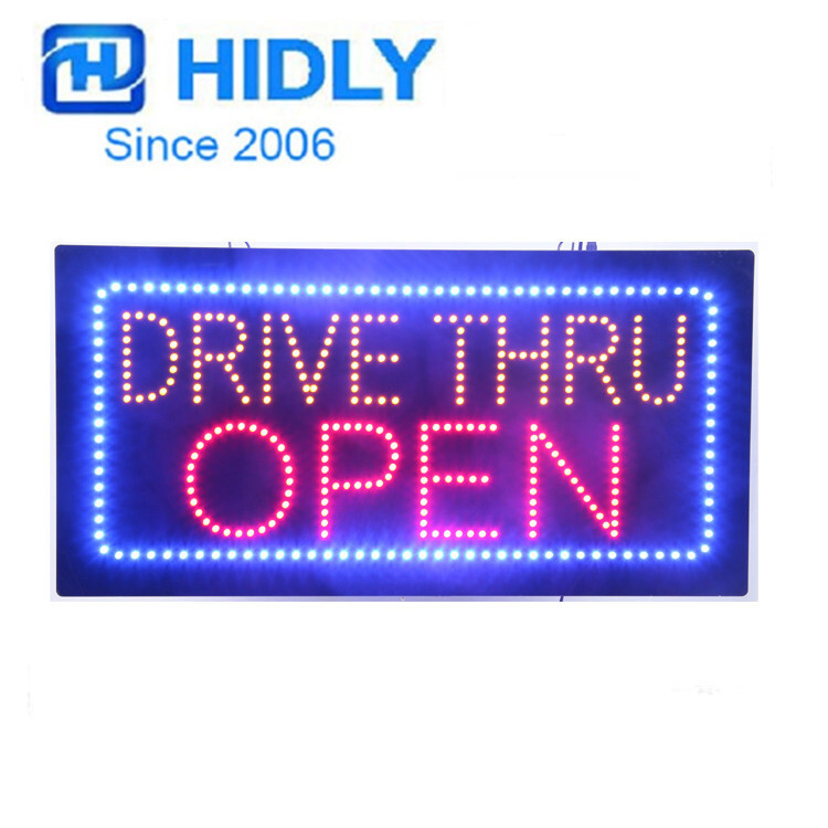 DRIVE THRU OPEN招牌厂家OPEN牌LED发光字广告牌