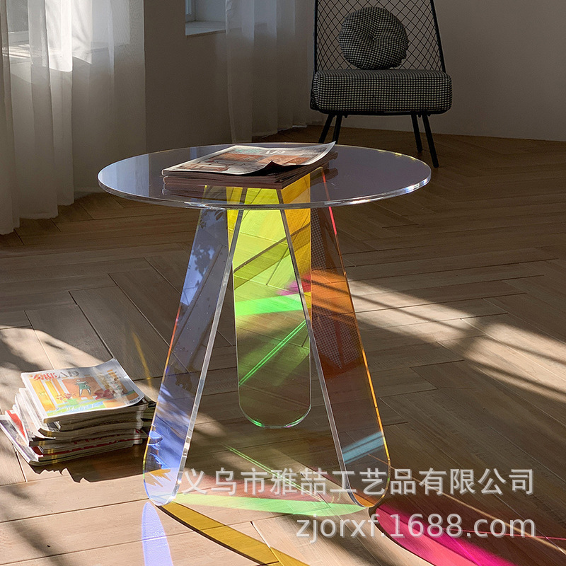 Aclik's transparent colored round-table web of redins light luxurious table furniture customized computer tables