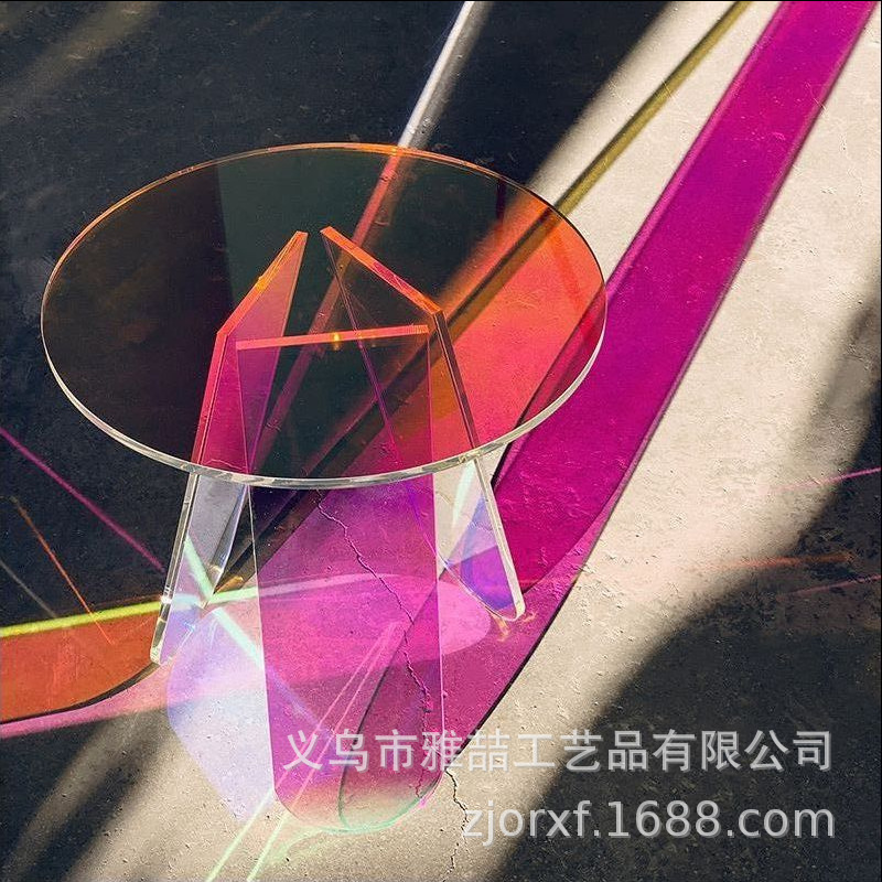 Aclik's transparent colored round-table web of redins light luxurious table furniture customized computer tables