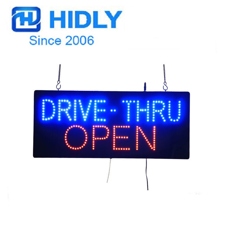 DRIVE THRU OPEN招牌厂家OPEN牌LED发光字广告牌