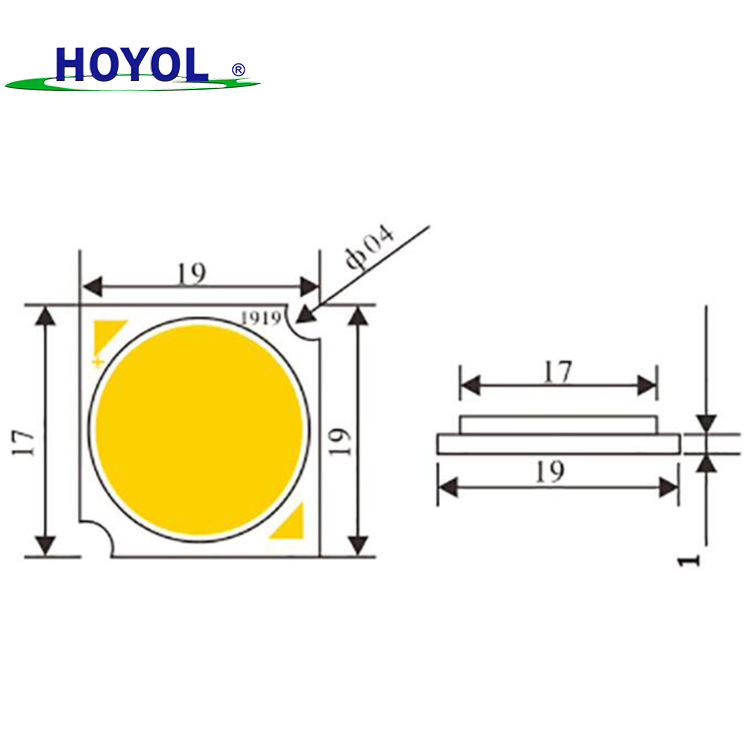 Tấm đế nhôm 19*19mm/F14 Ra80/70 Nguồn sáng LED COB 24W-42W Đèn cung cấp