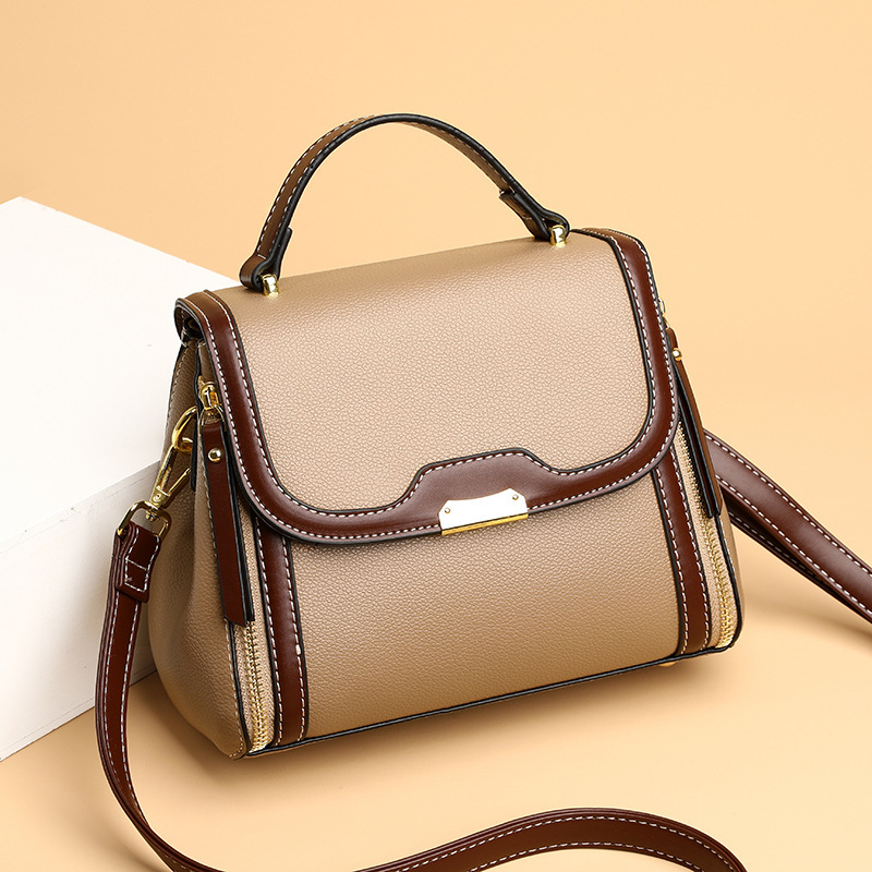 Medium-aged girl bag, 2024 new one-shoulder bag, mother bag, soft leather sensory bag.