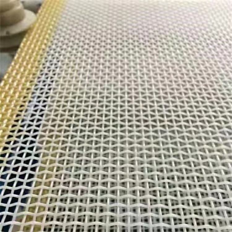 Polyester net with paper transport, polyester belt with pressurized filter.