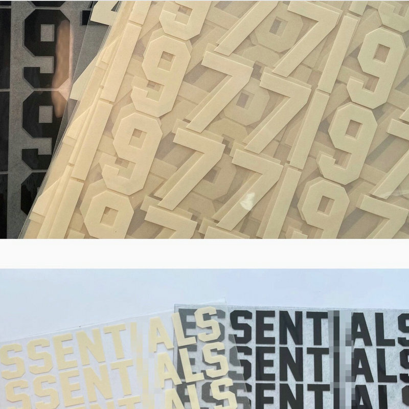 2022新款ESSENTIAL潮牌輔料DIY熱轉印燙圖 立體植絨胸前燙畫廠家