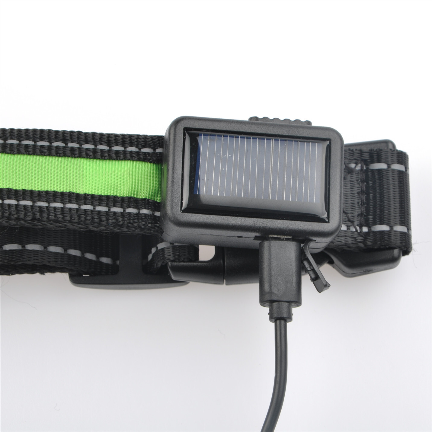 Dây xích phát sáng cho chó, vòng cổ chó phản quang, đèn LED, sạc năng lượng mặt trời USB+