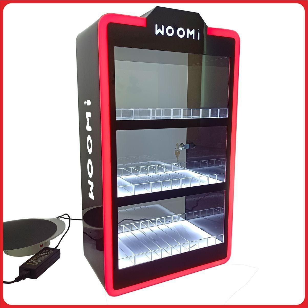 The manufacturer customized the mist to sell the e-smoke display cabinet, the LED luminous display of the Akili three-storey display.