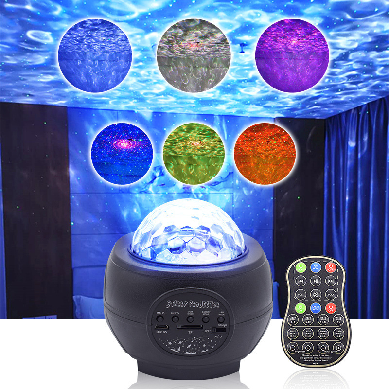 A cross-border star sky projector with a bluetooth waterline full of star projector's gift light.