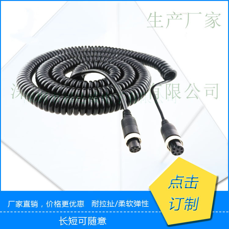 M16-8P spring 4 core line, carrier-to-mother extension vehicle-mounted airline spring line, direct sales.