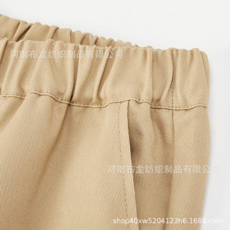 Pure cotton-summer shorts, pure cotton khaki-coloured school pants.