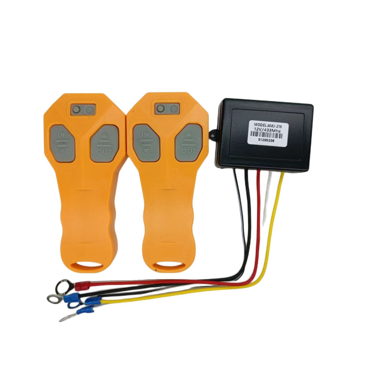 The RV winch, the electric winch remote, the radio control system.