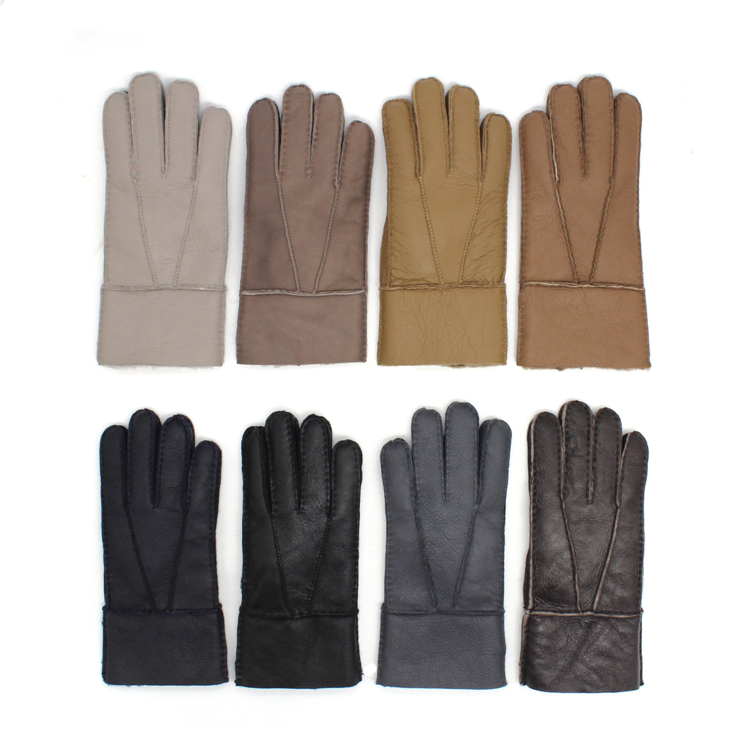 Cross-border winter new men's gloves, lamb-skin-skin-a-skin gloves.