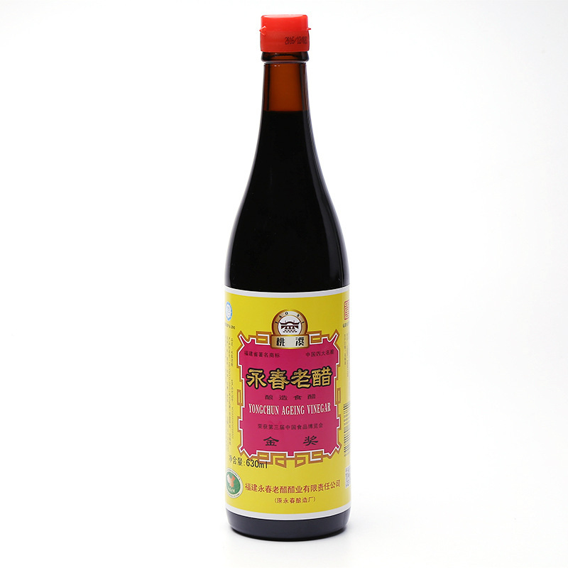 桃溪牌永春老醋黄标经典福建特产630ml*12家用调味醋面食餐饮陈醋