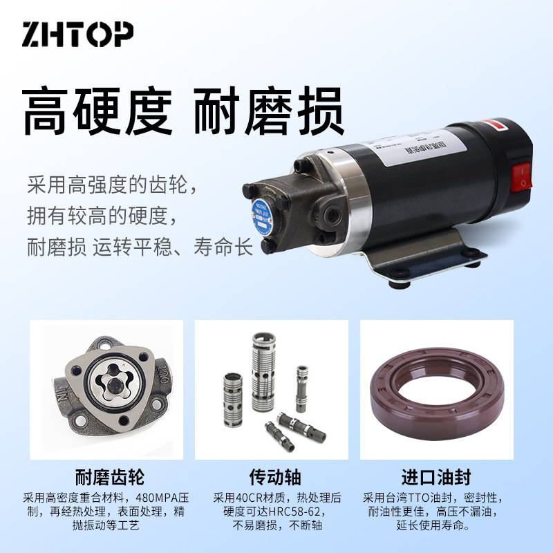 Small-scale pump 12V24V220V self-smoking pump electric gear pump large-flow oil pump refuelling in reverse straight current