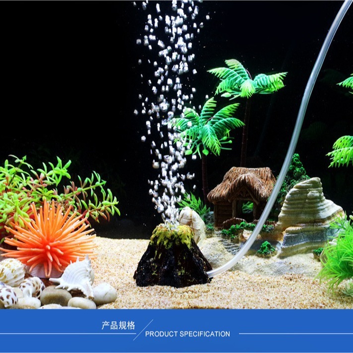 Những thùng cá chứa oxy và thủy cung để trang trí núi lửa bằng oxy.