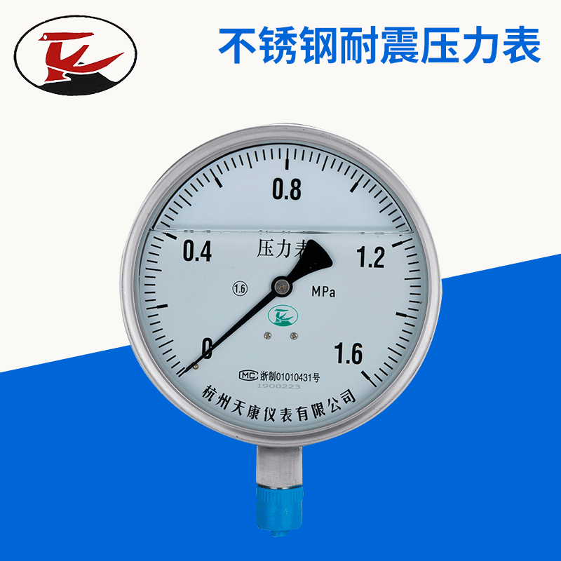 Stainless steel earthquake-resistant pressure gauges direct installation