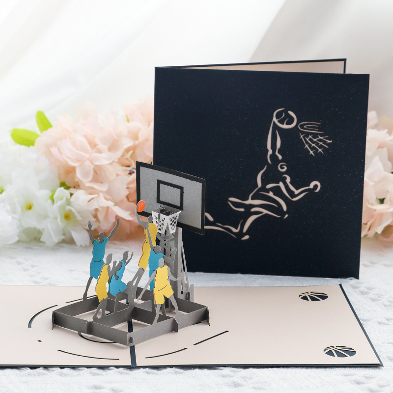 Father's Day 3-D Basketball Dunk for boyfriends and dads creative cross-border birthday card