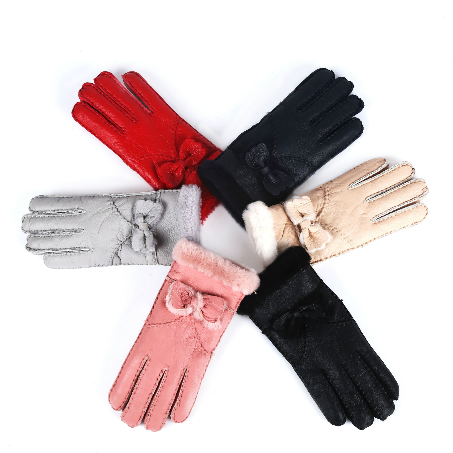 The new cross-border winter lady, the one-of-a-shea-skin gloves, keeps the gloves warm.