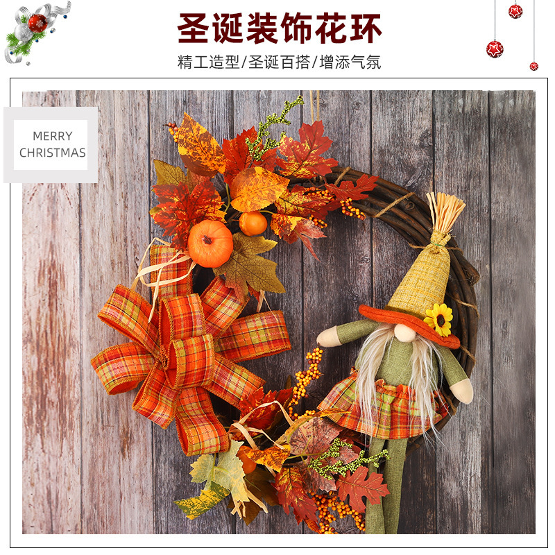 "Christmas Artificial Harvesting Pygmy Decoration Ring St. Rudolph Decoration Collar Window"