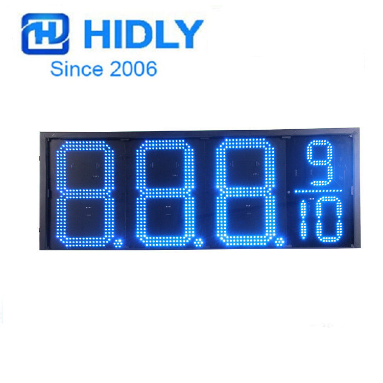 Mexico 18 inches blue 8.889 gas station light box LED oil price card number screen