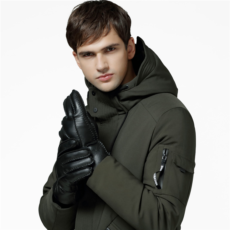 Cross-border winter new men's gloves, lamb-skin-skin-a-skin gloves.