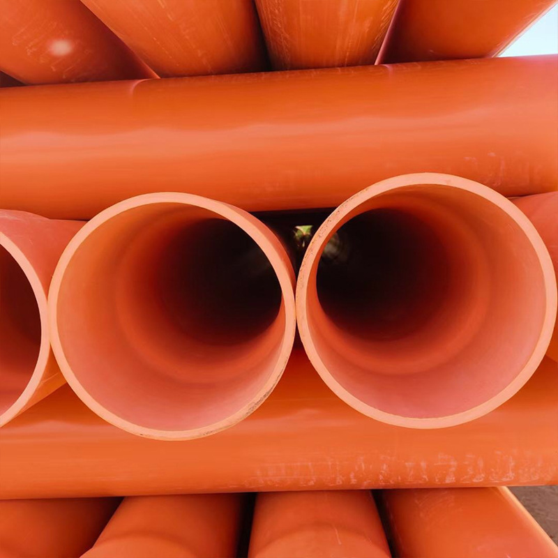 Orange CPVC power pipe, high-pressure power pipe, power protection suite, streetlight cable protection.