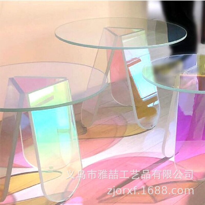 Aclik's transparent colored round-table web of redins light luxurious table furniture customized computer tables