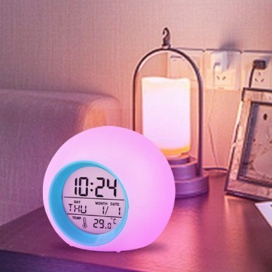 It's a spherical clock with a natural alarm clock.