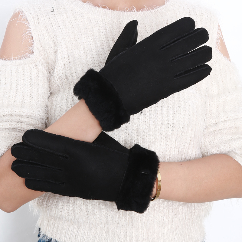 The new cross-border lady's Fashion Grilling Five-finger warm gloves.