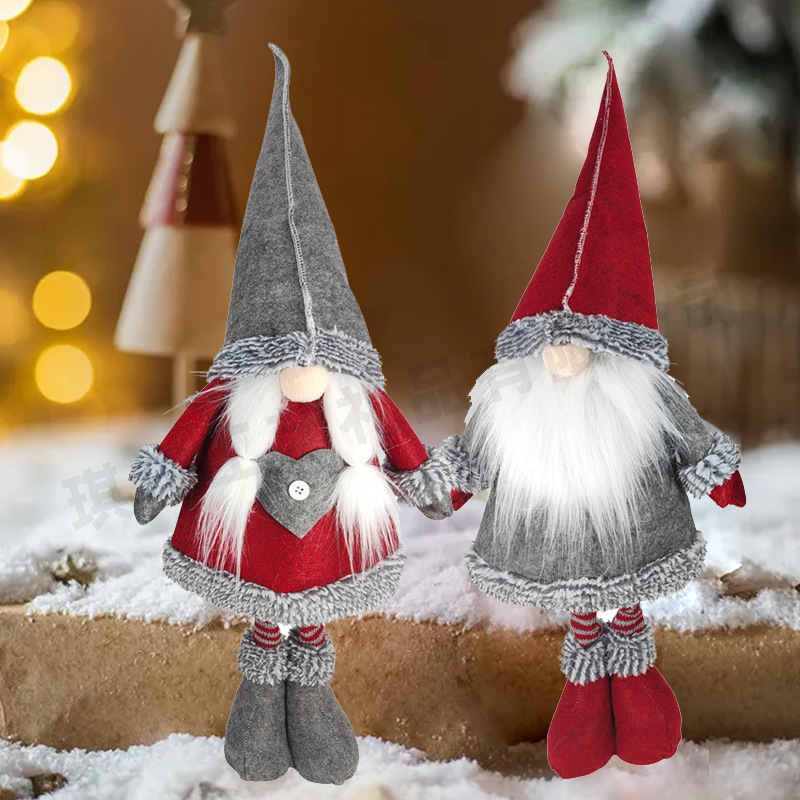 New Christmas decorations for faceless old man window-dressing stand-up hairy-boy gifts.