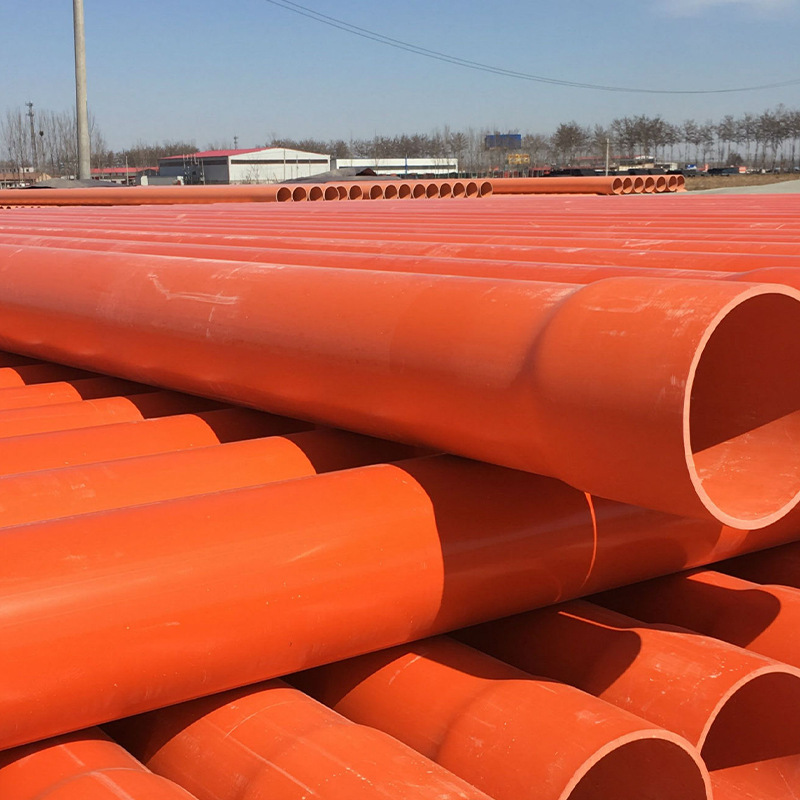 Orange CPVC power pipe, high-pressure power pipe, power protection suite, streetlight cable protection.