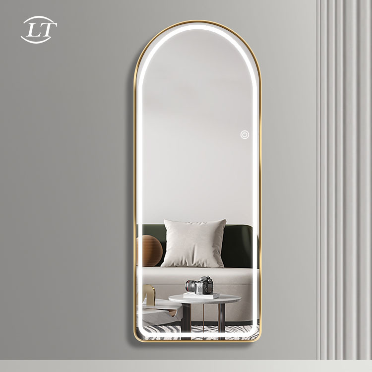 Led aluminum alloy mirrors, hotel full body mirrors, home living room decoration mirrors.